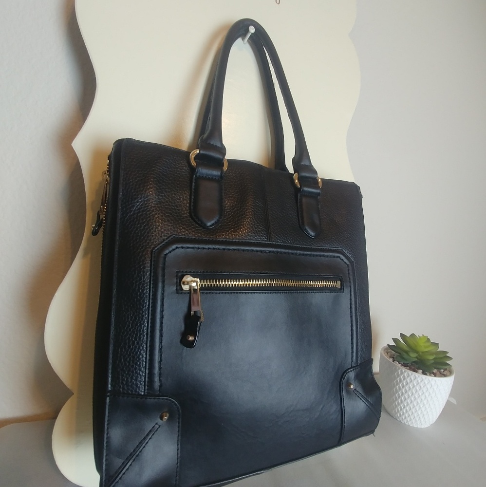Aldo Black Leather Business/ Laptop Bag